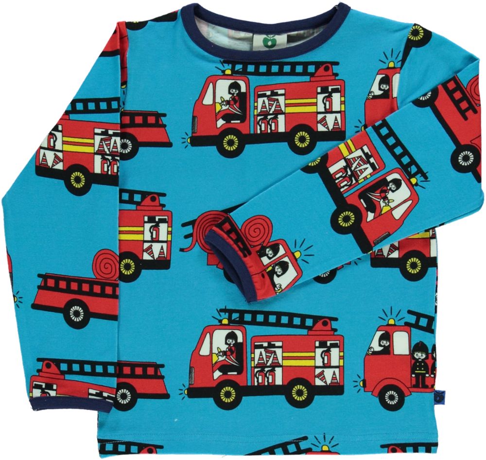 Long-sleeved blouse with fire engine