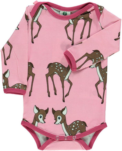 Long-sleeved baby body with deers