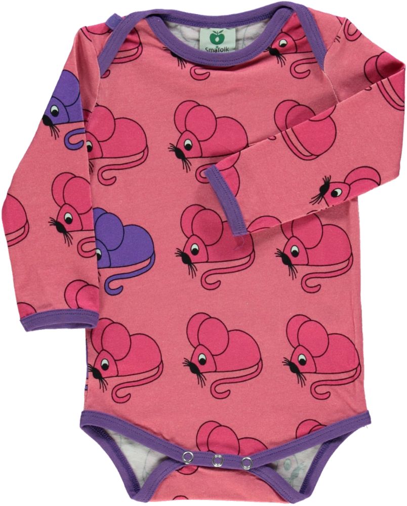 Long-sleeved baby body with mice