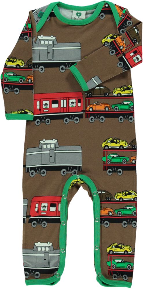 Long-sleeved baby suit with trains