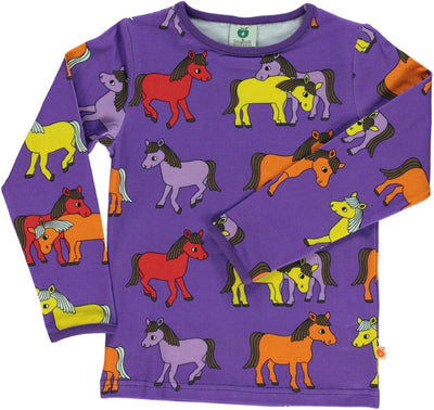 Long-sleeved blouse with horses