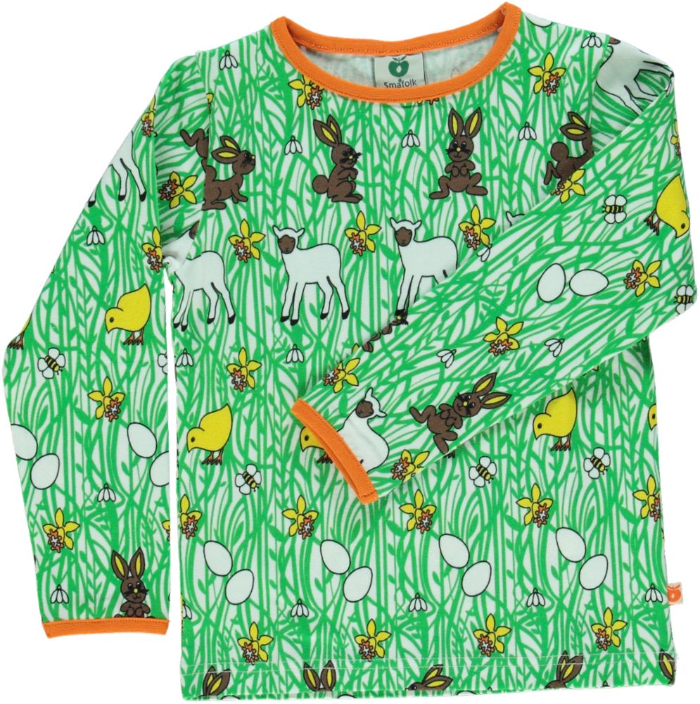 Long-sleeved blouse with Easter animals