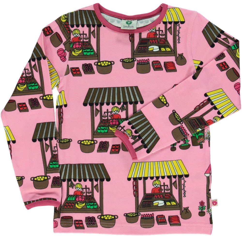 Long-sleeved blouse with food stalls
