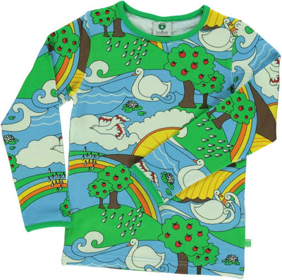 Long-sleeved top with landscape