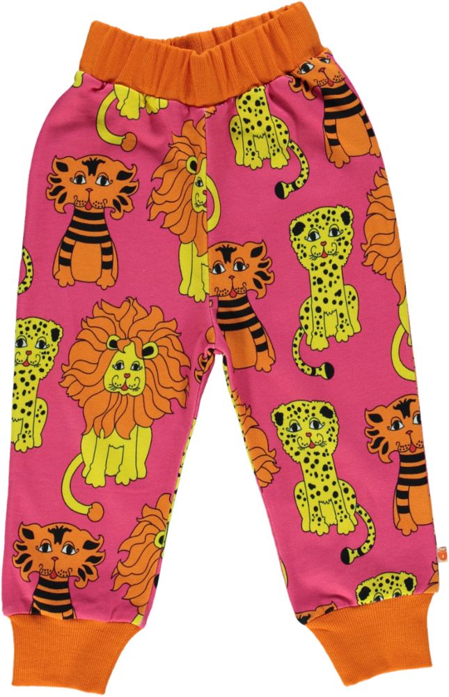 Sweat pants with lion, tiger and leopard