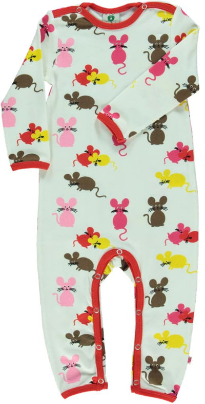Long-sleeved baby suit with mice