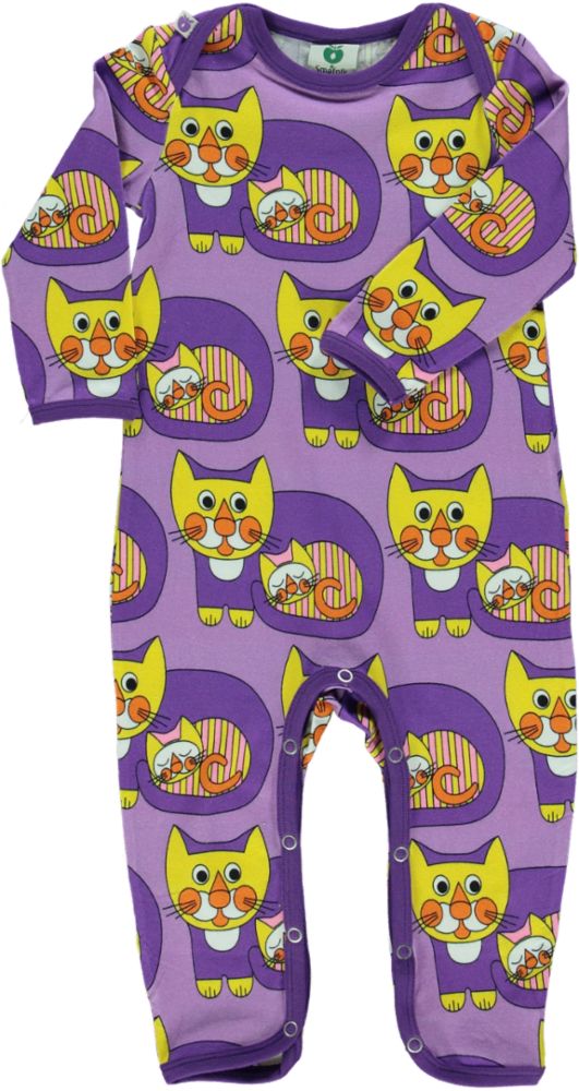 Long-sleeved baby suit with cats