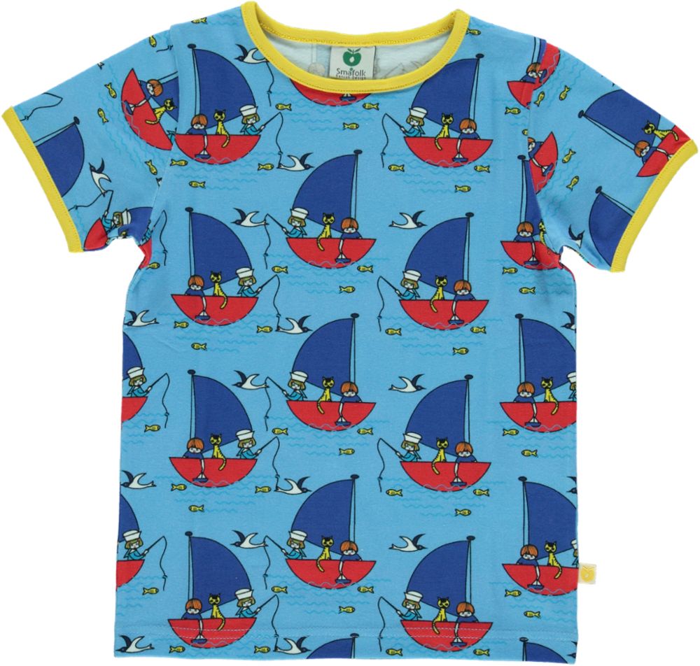 T-shirt with children on boat