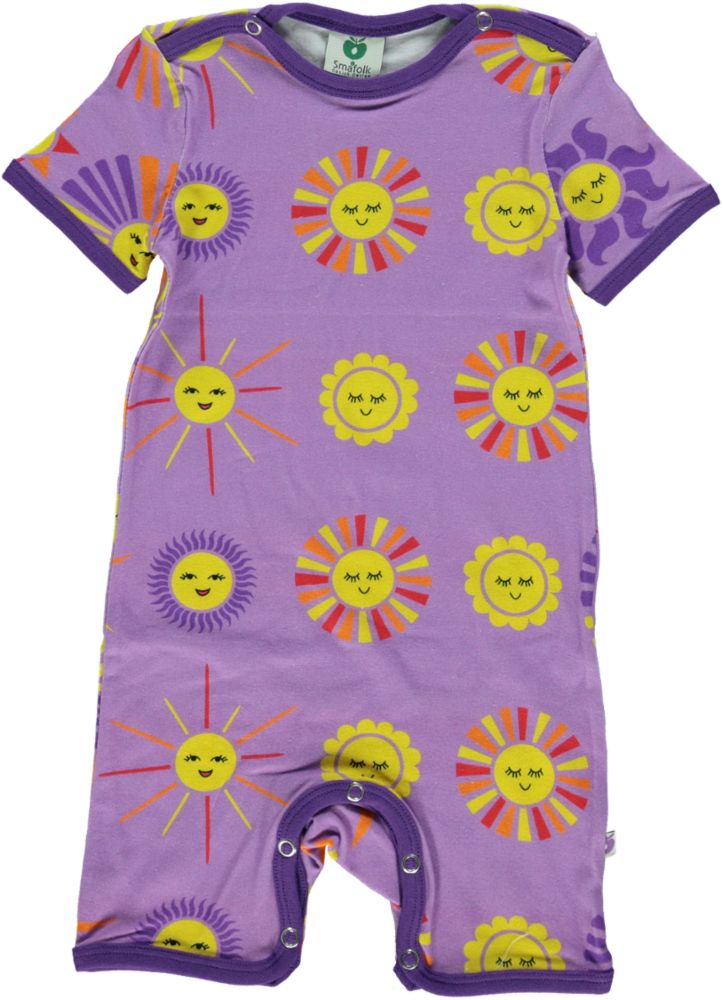 Short-sleeved baby suit with suns