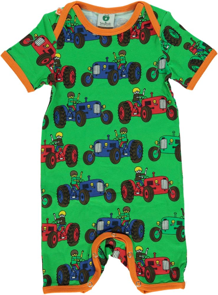 Short-sleeved baby suit with tractors