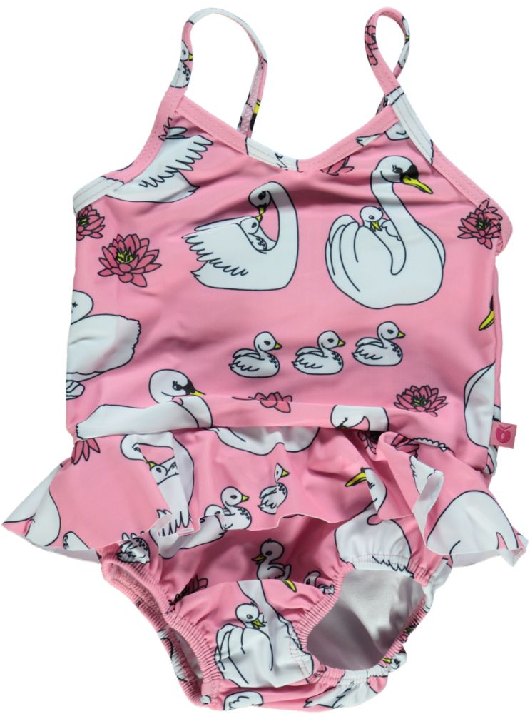 UV50Baby diaper swimsuit,with ruffles, Swan