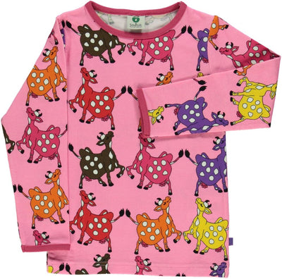 Long-sleeved top with cows