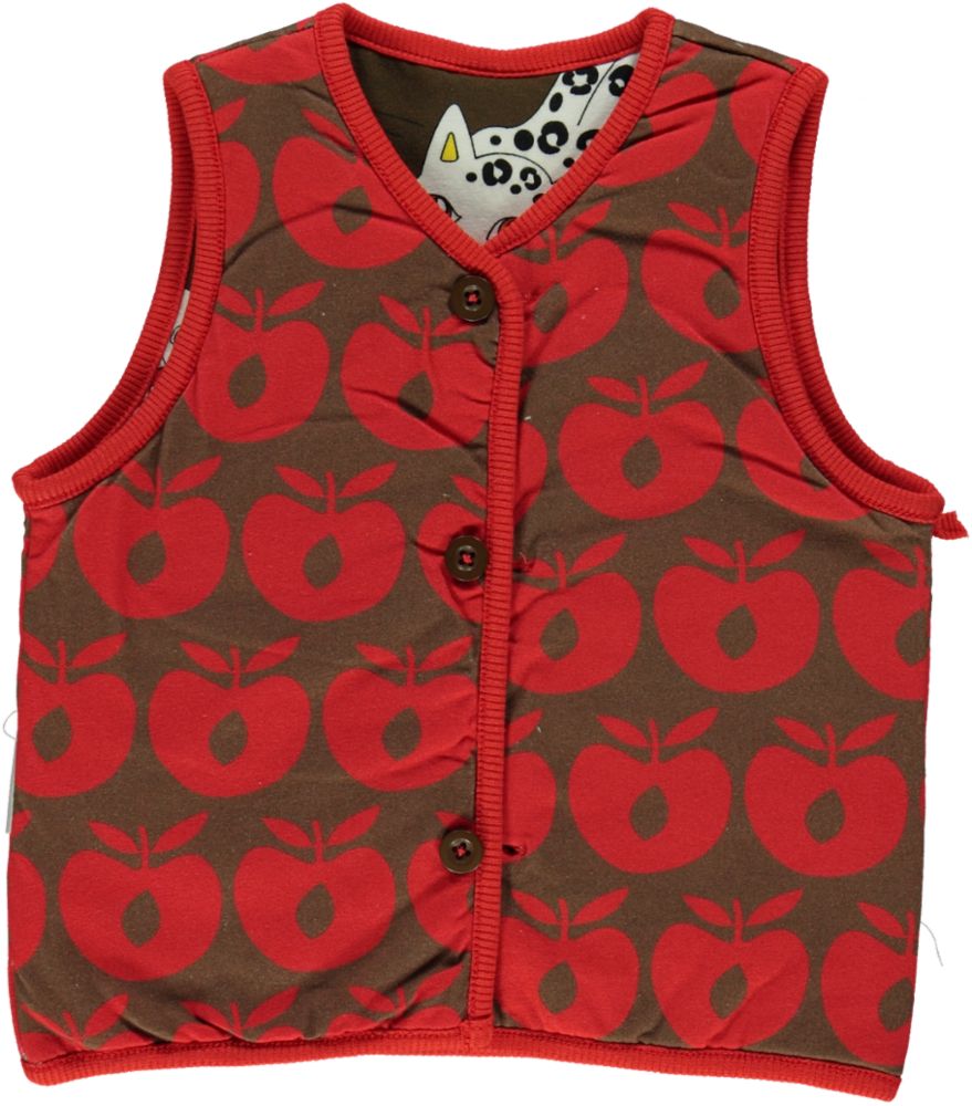 Reversible padded vest Leopard/Retro Apples