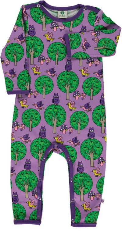 Long-sleeved baby suit with apple trees