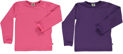Solid color set of 2 long-sleeved blouses