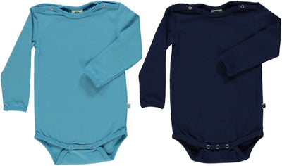 Set with 2 long-sleeved baby body