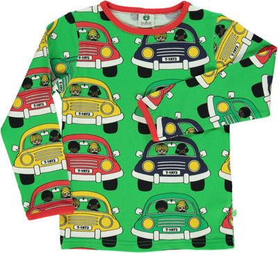 Long-sleeved top with cars