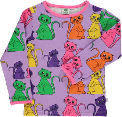 Long-sleeved top with cats