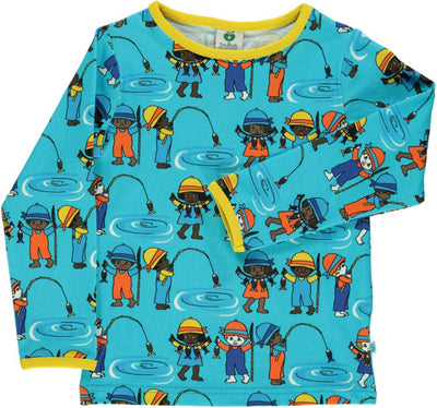 Long-sleeved top with children fishing