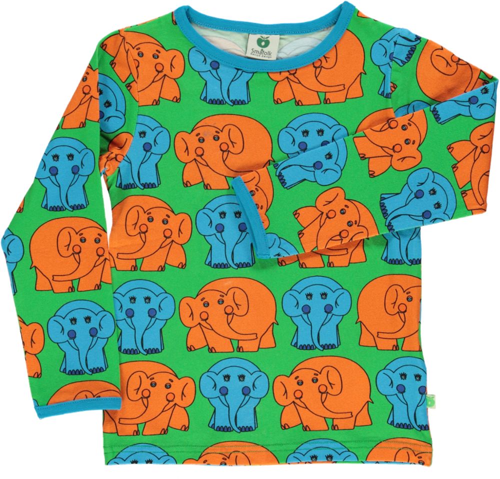Long-sleeved top with elephants