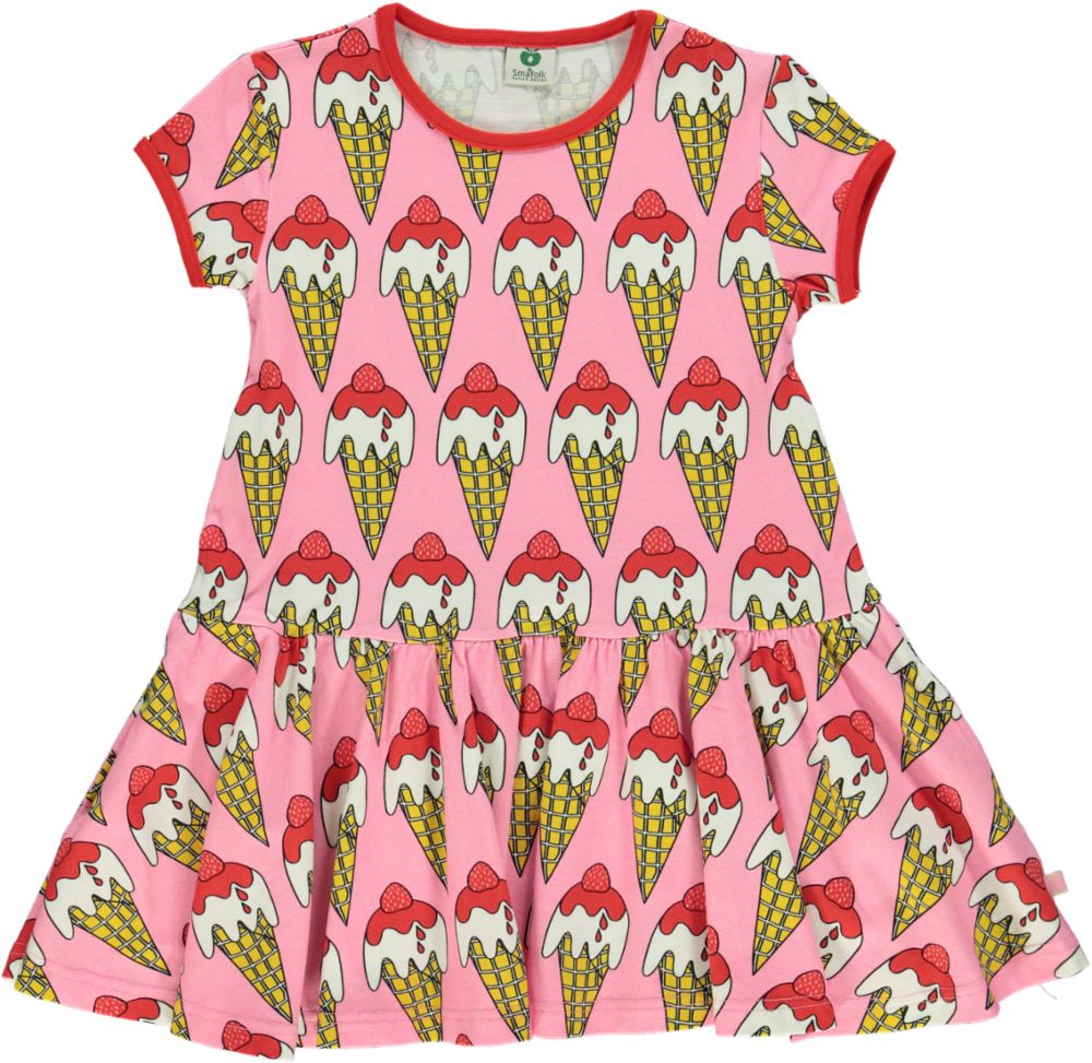Short-sleeved dress with ice creams