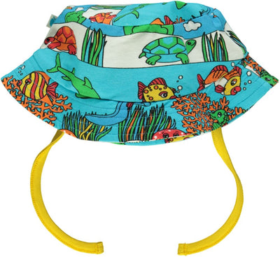 Sun hat with underwater landscape
