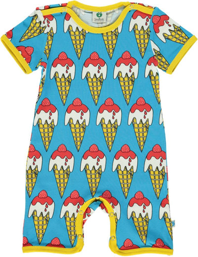 Short-sleeved baby suit with ice cream