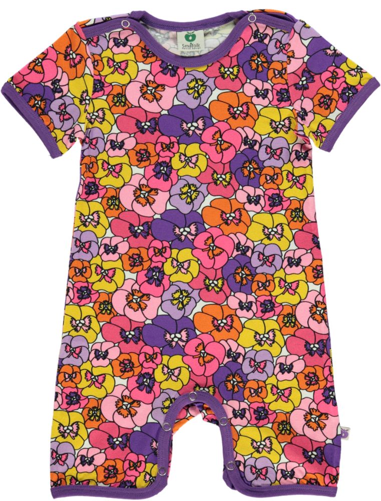 Short-sleeved baby suit with flowers