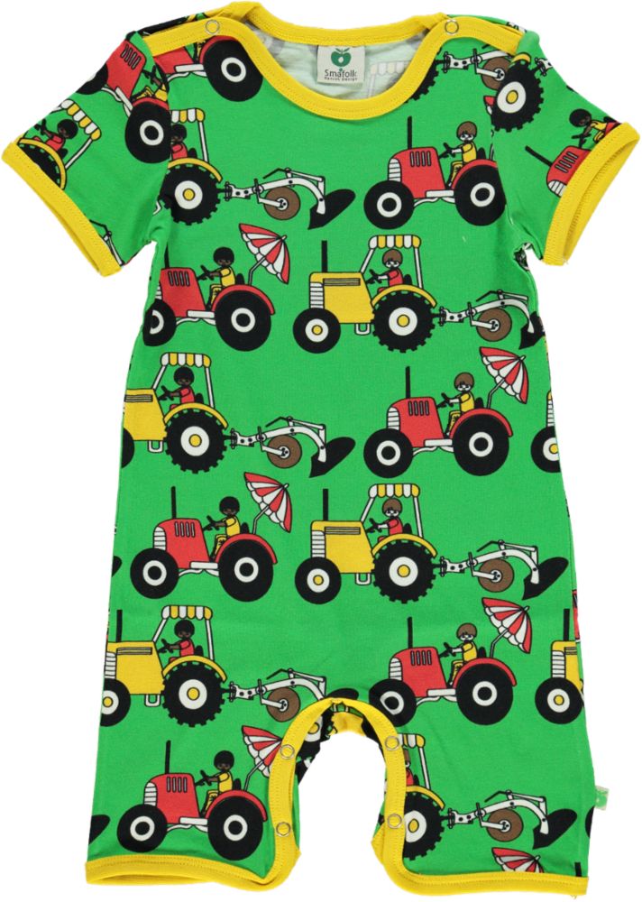 Short-sleeved baby suit with tractors