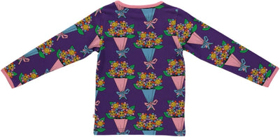 Long sleeved top with flower bouquets