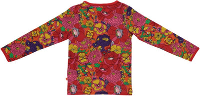 Long sleeved top with retro flowers