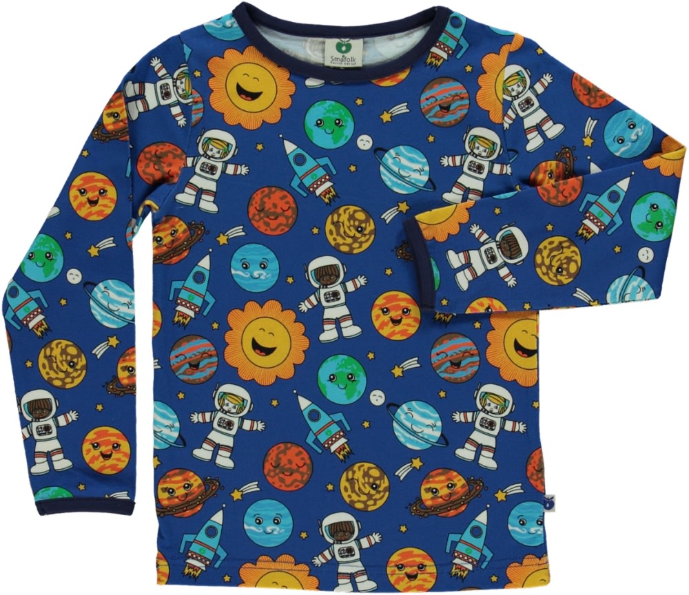 Long sleeved top with space and planets