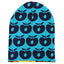 Reversible beanie with retro apples and dinosaurs