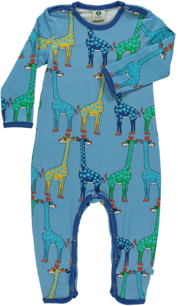 Long-sleeved baby suit with giraffes