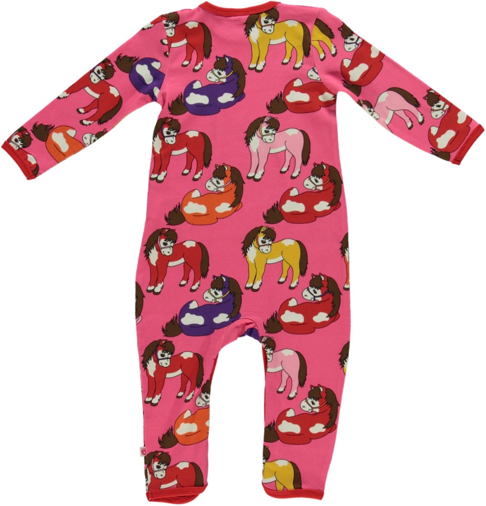Long-sleeved baby suit with horses