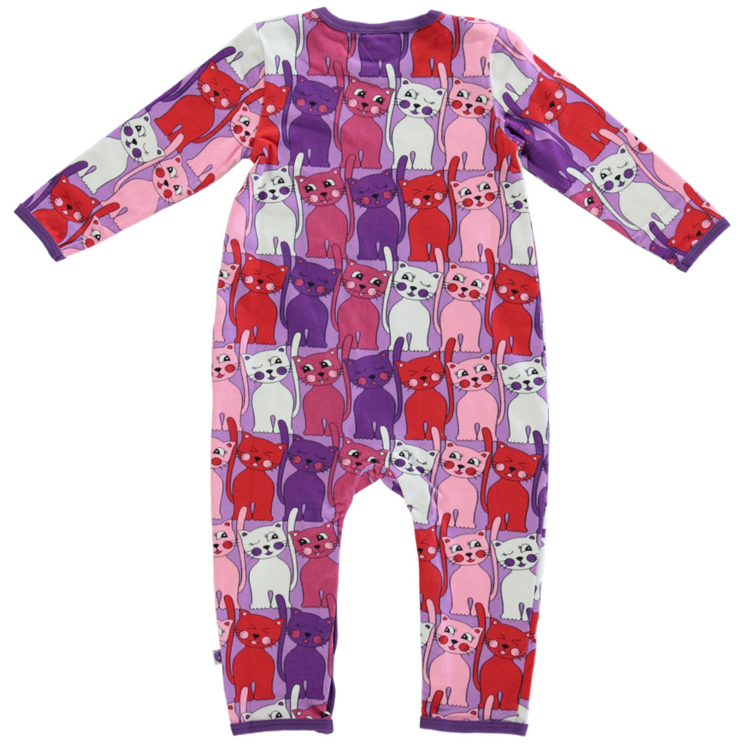 Long-sleeved baby suit with cats