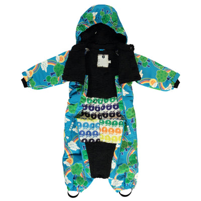 Snowsuit for toddlers with rainbows
