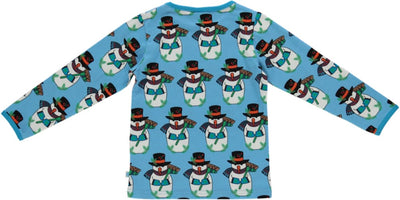 Long-sleeved top with snowmen