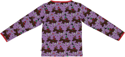Long-sleeved top with reindeer