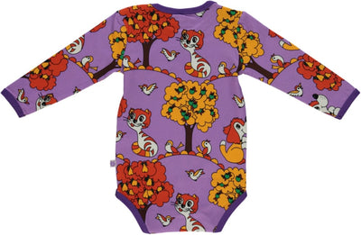 Long-sleeved baby body with forrest landscape