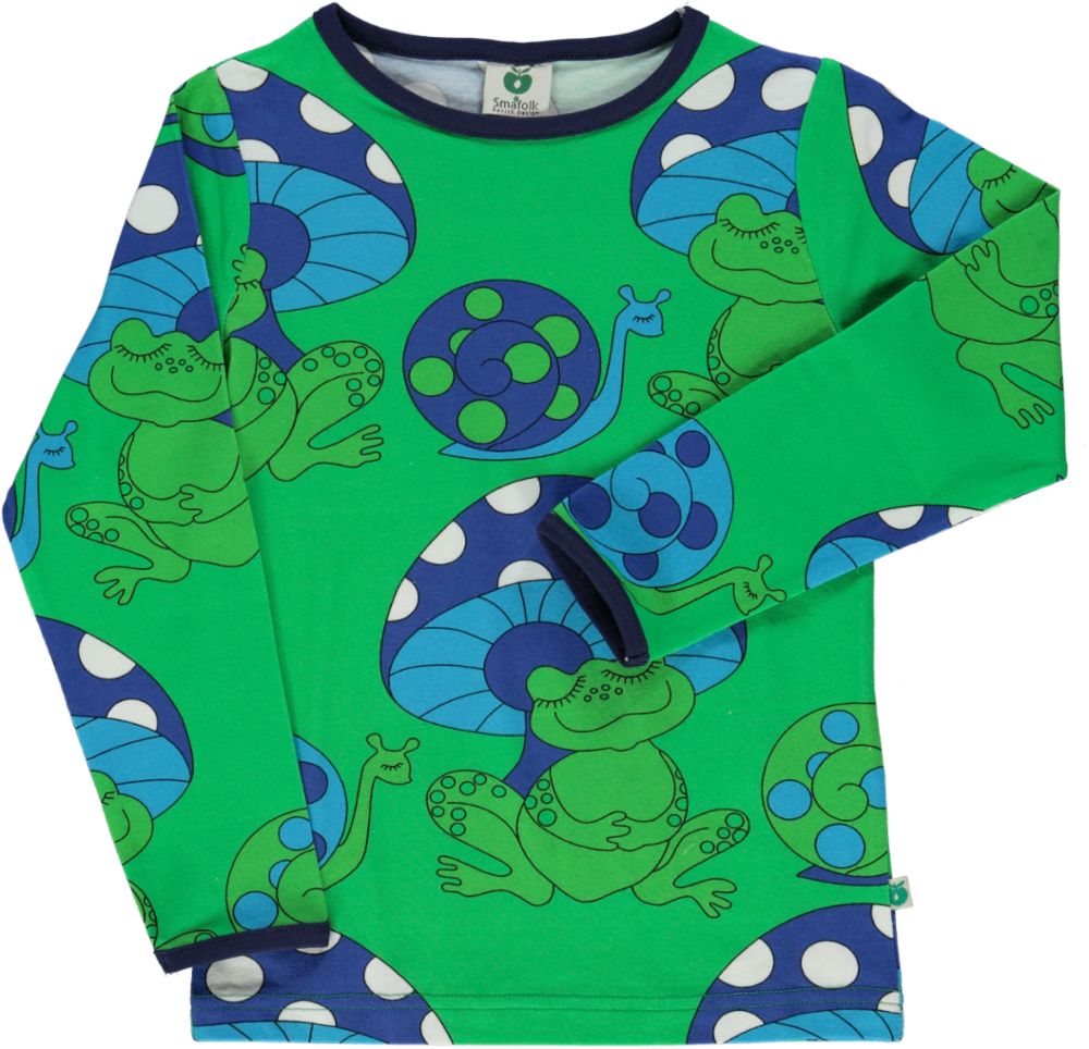 Long-sleeved blouse with frogs and snails