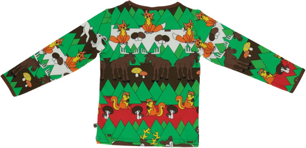 Long-sleeved top with forest animals