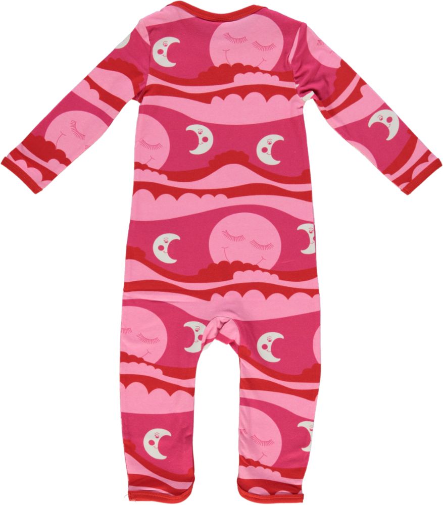 Long-sleeved baby suit with sun and moon