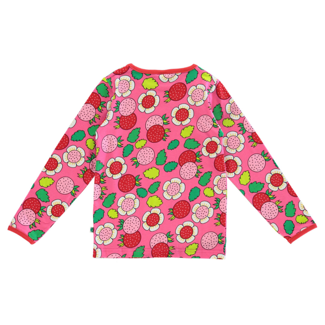 Long-sleeved top with strawberries
