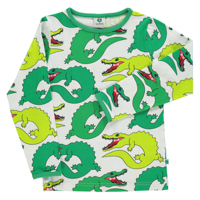 Long-sleeved top with crocodiles