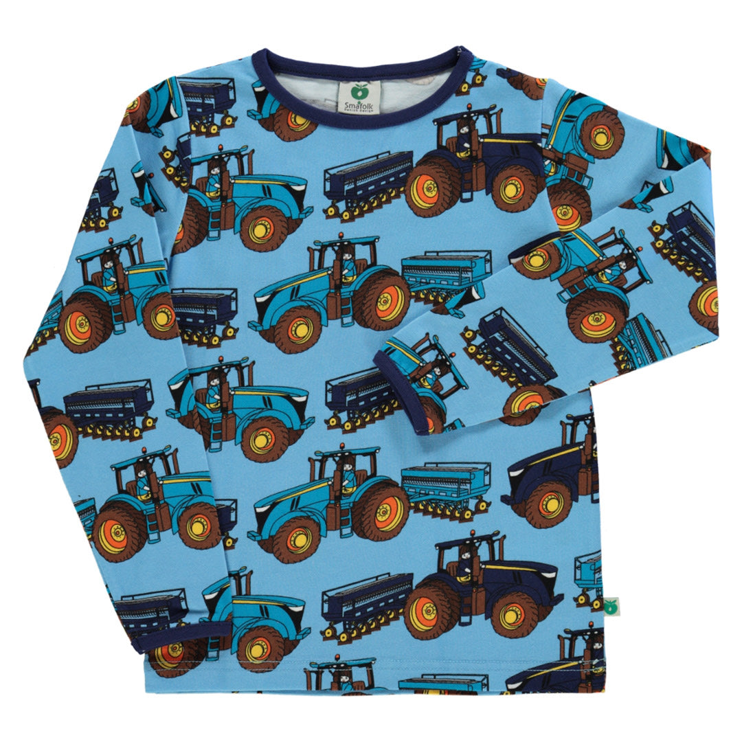 Long-sleeved top with tractors