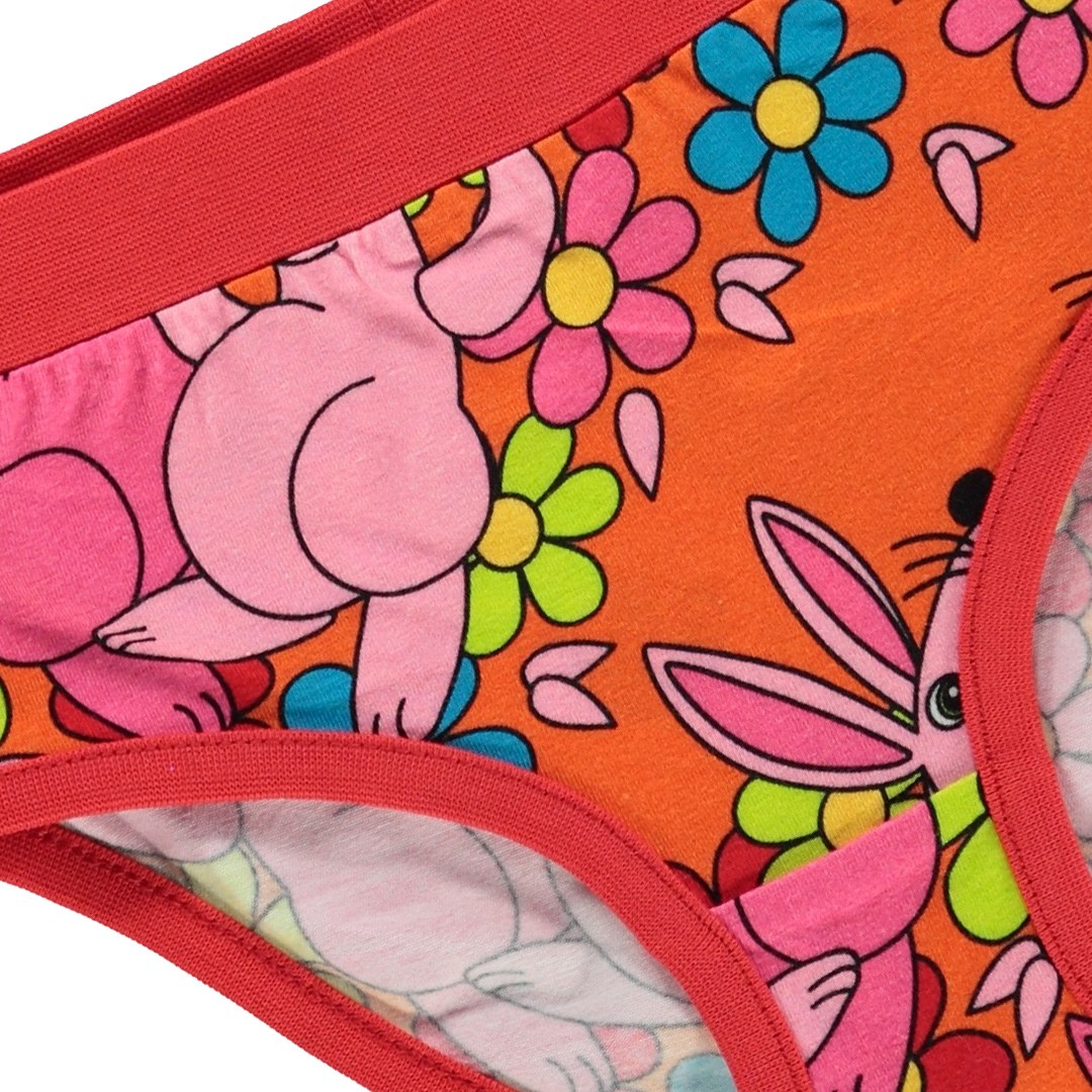 Underwear set with rabbits and flowers
