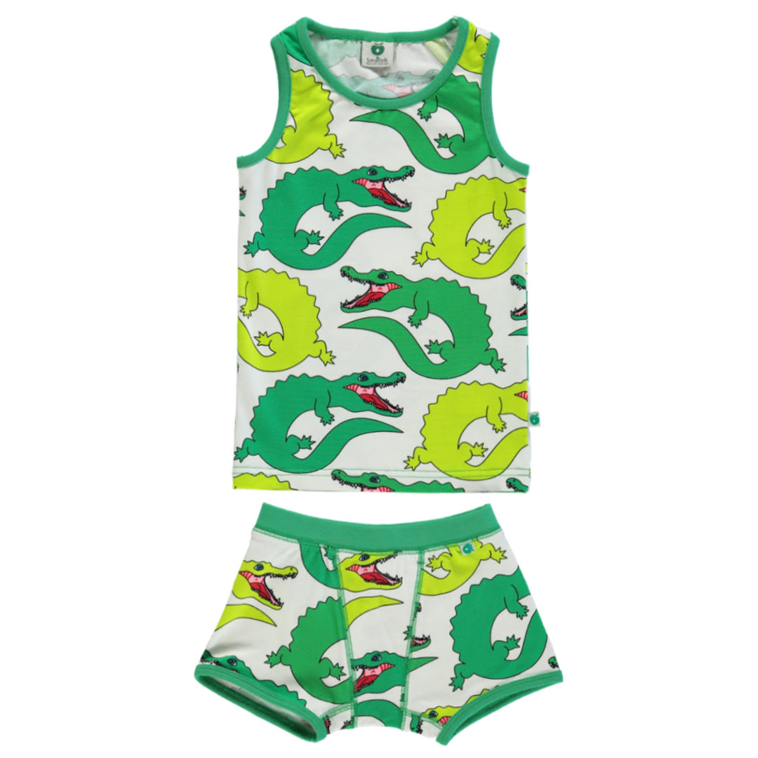 Underwear set with crocodiles