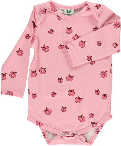 Long-sleeved baby body with apples