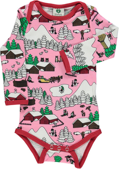 Long-sleeved baby body with landscape